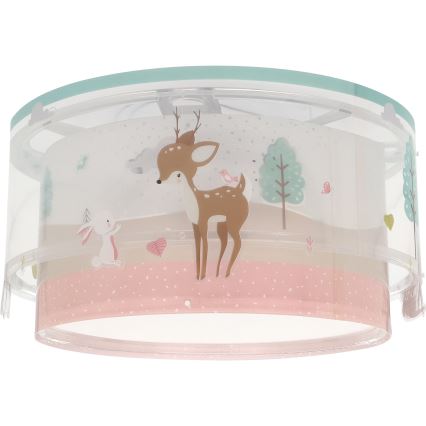 Dalber 61276 - Takbelysning för barn LOVING DEER 2xE27/15W/230V
