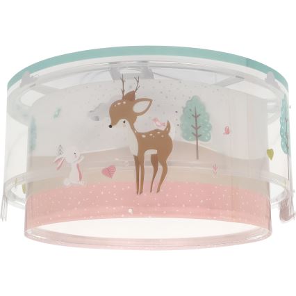 Dalber 61276 - Takbelysning för barn LOVING DEER 2xE27/15W/230V