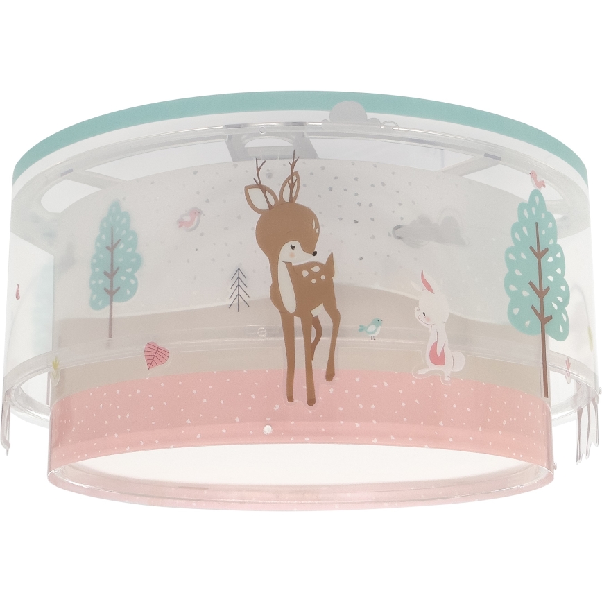 Dalber 61276 - Takbelysning för barn LOVING DEER 2xE27/15W/230V