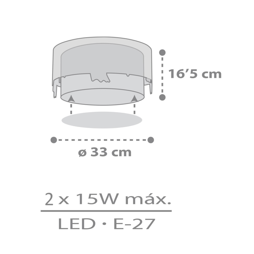 Dalber 61276 - Takbelysning för barn LOVING DEER 2xE27/15W/230V