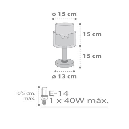 Dalber 61681 - Barn Lampa BABY TRAVEL 1xE14/40W/230V