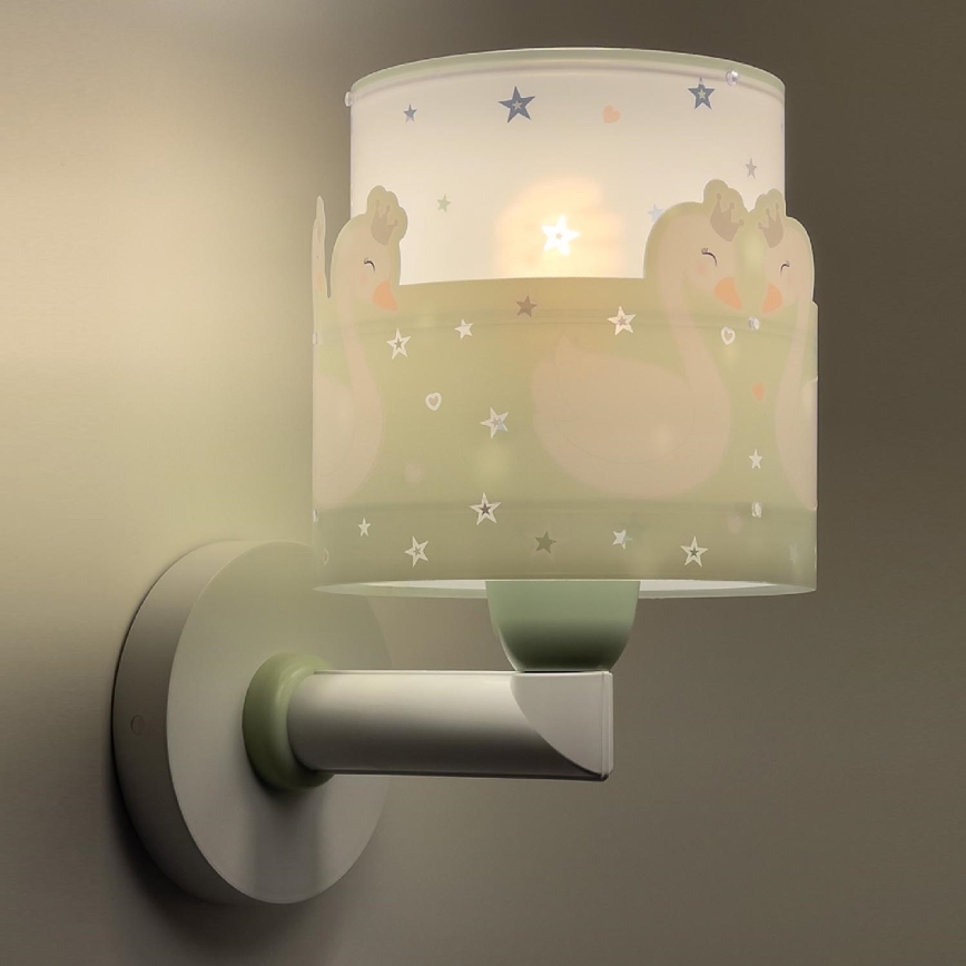 Dalber 61719H - Vägglampa för barn  SWEET LOVE 1xE27/60W/230V grön