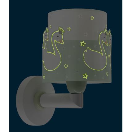 Dalber 61719H - Vägglampa för barn  SWEET LOVE 1xE27/60W/230V grön