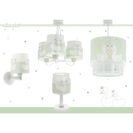 Dalber 61719H - Vägglampa för barn  SWEET LOVE 1xE27/60W/230V grön