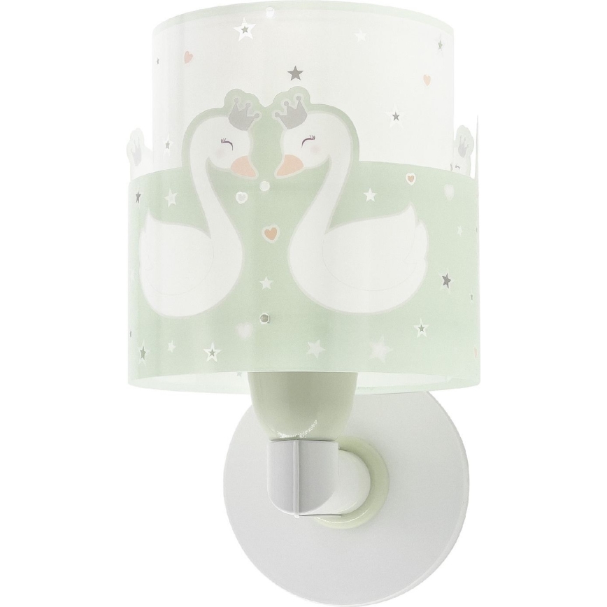 Dalber 61719H - Vägglampa för barn  SWEET LOVE 1xE27/60W/230V grön