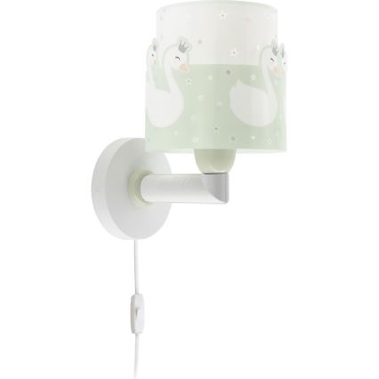 Dalber 61719H - Vägglampa för barn  SWEET LOVE 1xE27/60W/230V grön