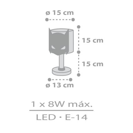 Dalber 61801 - Lampa för barn DARK HERO 1xE14/8W/230V