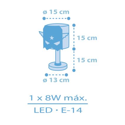 Dalber 61811 - Lampa för barn BLÅ HERO 1xE14/8W/230V