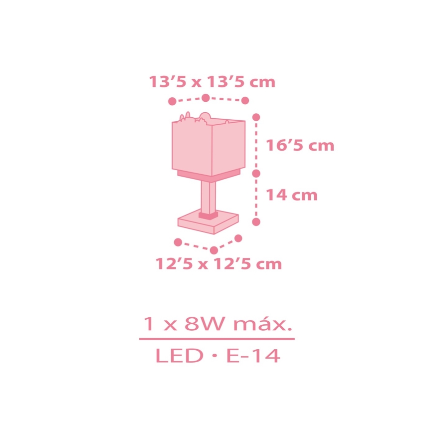 Dalber 63111S - Barnlampa  JUNGLE 1xE14/8W/230V rosa 
