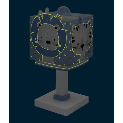 Dalber 63111T - Barnlampa  JUNGLE 1xE14/8W/230V blå 