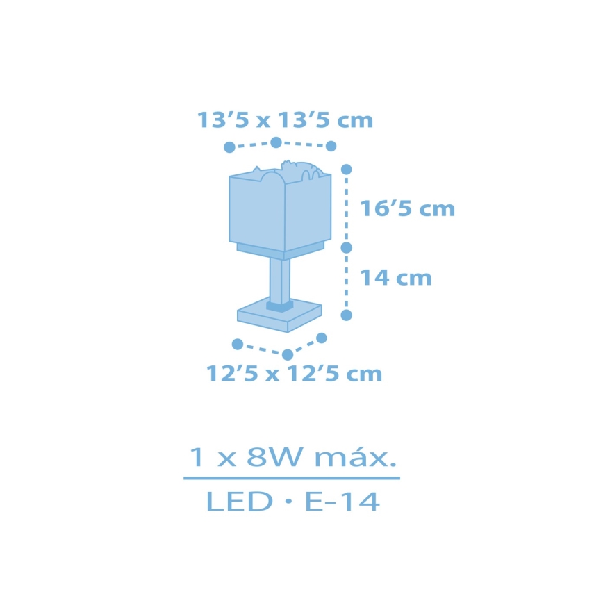 Dalber 63111T - Barnlampa  JUNGLE 1xE14/8W/230V blå 