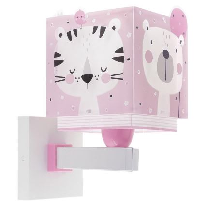 Dalber 63119S - Vägglampa för barn  JUNGLE 1xE27/15W/230V rosa