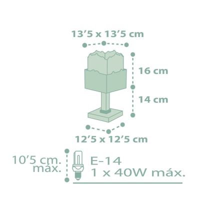 Dalber 63161H - Barnlampa  PANDA 1xE14/40W/230V grön
