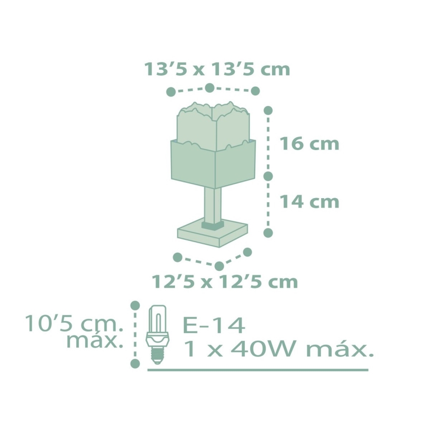 Dalber 63161H - Barnlampa  PANDA 1xE14/40W/230V grön