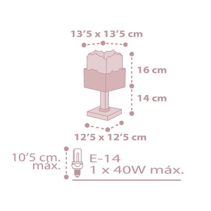 Dalber 63161S - Lampa för barn PANDA 1xE14/40W/230V rosa