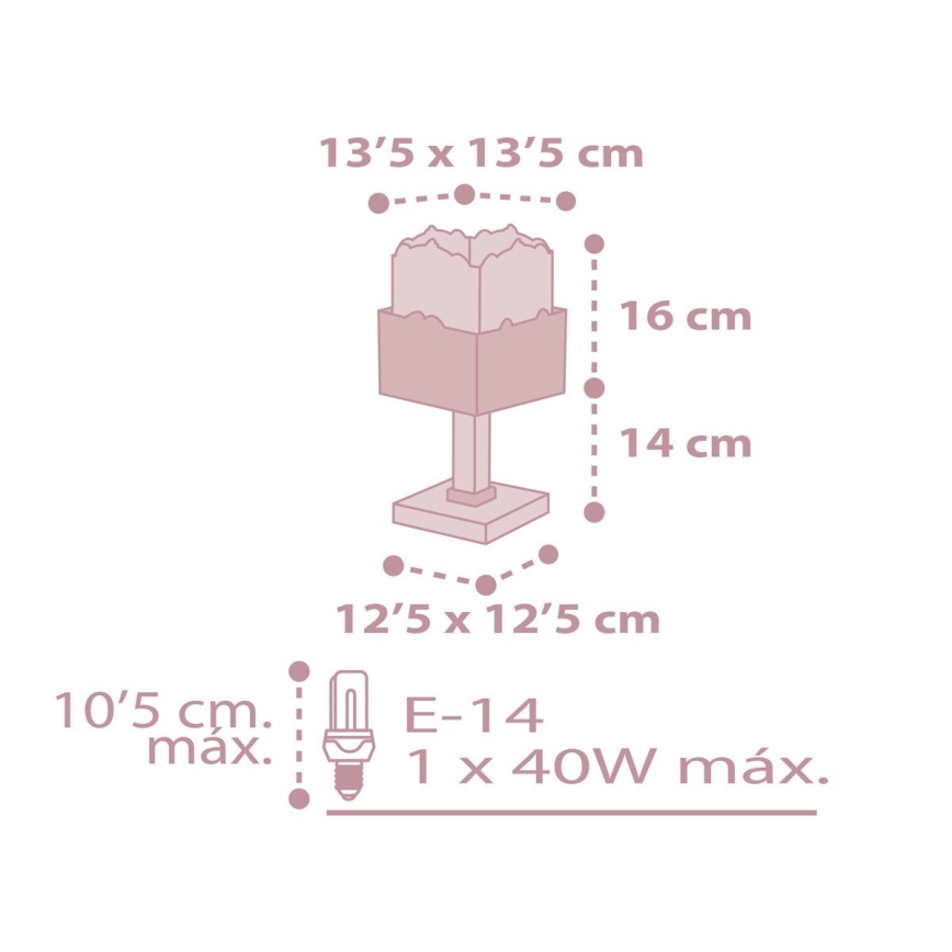 Dalber 63161S - Lampa för barn PANDA 1xE14/40W/230V rosa