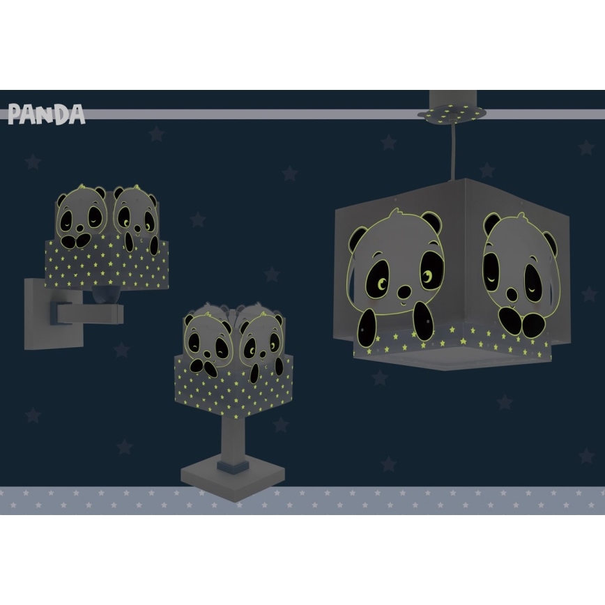Dalber 63161T - Barnlampa  PANDA 1xE14/40W/230V blå 