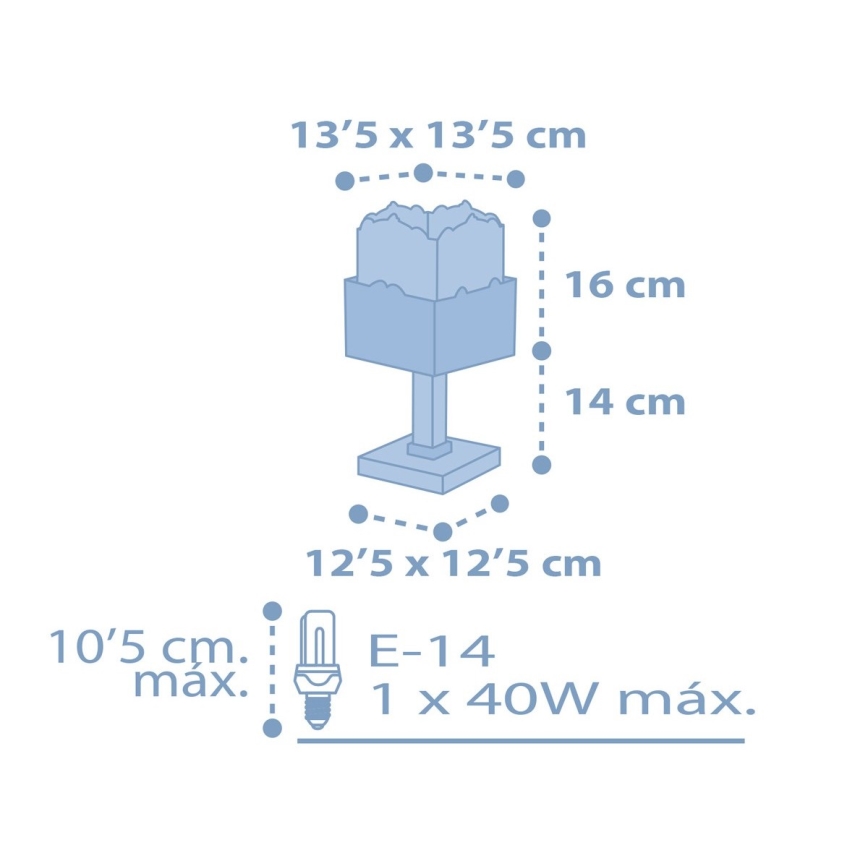Dalber 63161T - Barnlampa  PANDA 1xE14/40W/230V blå 