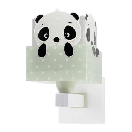 Dalber 63169H - Vägglampa för barn  PANDA 1xE27/60W/230V grön