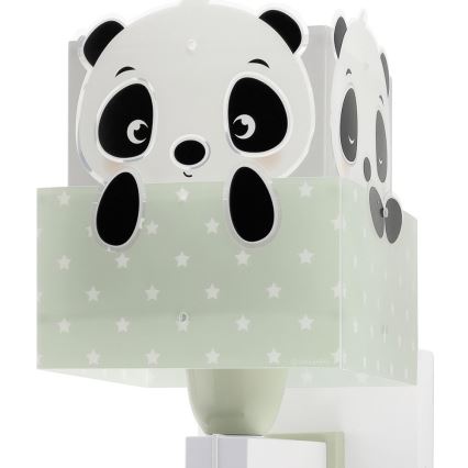 Dalber 63169H - Vägglampa för barn  PANDA 1xE27/60W/230V grön