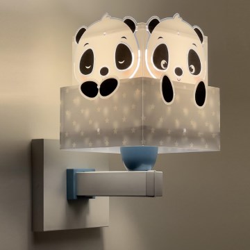Dalber 63169T - Vägglampa för barn  PANDA 1xE27/60W/230V blå 