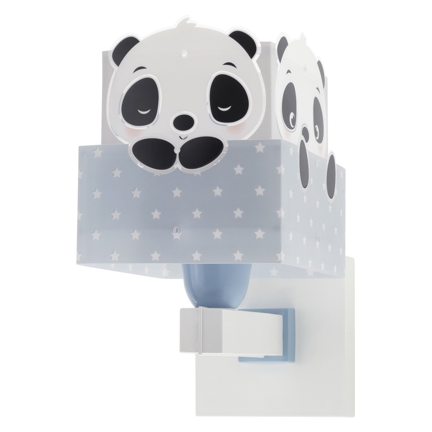Dalber 63169T - Vägglampa för barn  PANDA 1xE27/60W/230V blå 