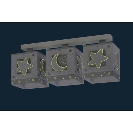 Dalber 63233NE - Barn Takbelysning MOONLIGHT 3xE27/60W/230V