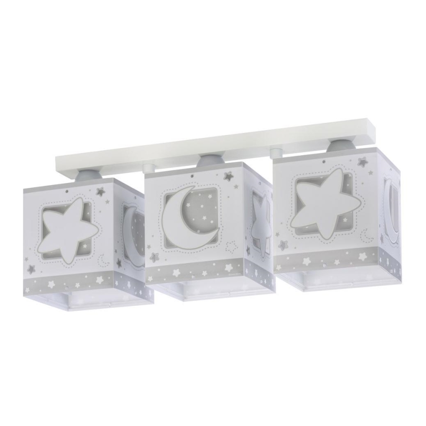 Dalber 63233NE - Barnlampa för tak MOONLIGHT 3xE27/60W/230V