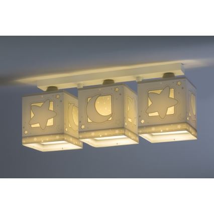 Dalber 63233NE - Barnlampa för tak MOONLIGHT 3xE27/60W/230V