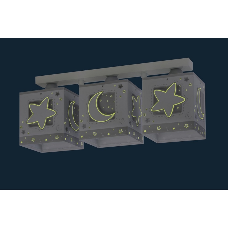 Dalber 63233NE - Barnlampa för tak MOONLIGHT 3xE27/60W/230V