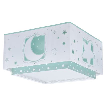 Dalber 63236H - Takbelysning för barn MOONLIGHT 2xE27/60W/230V grön