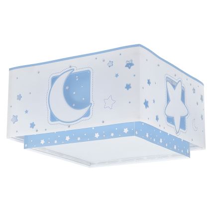 Dalber 63236T - Takbelysning för barn MOONLIGHT 2xE27/60W/230V blå