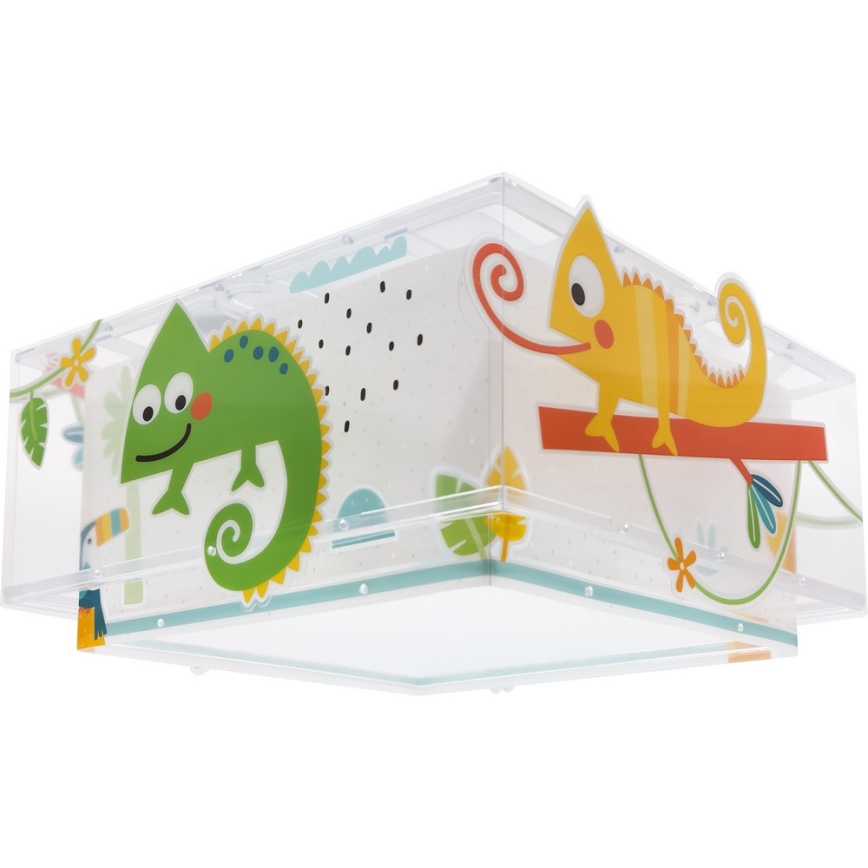 Dalber 63316 - Takbelysning för barn HAPPY JUNGLE 2xE27/15W/230V