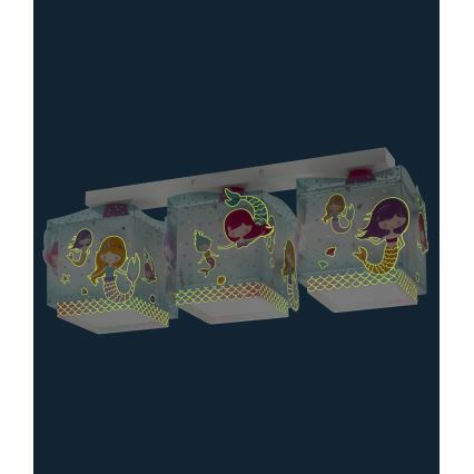 Dalber 63443 - Takbelysning för barn MERMAIDS 3xE27/60W/230V