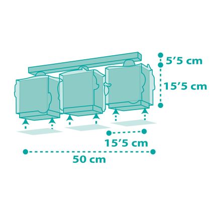 Dalber 63443 - Takbelysning för barn MERMAIDS 3xE27/60W/230V