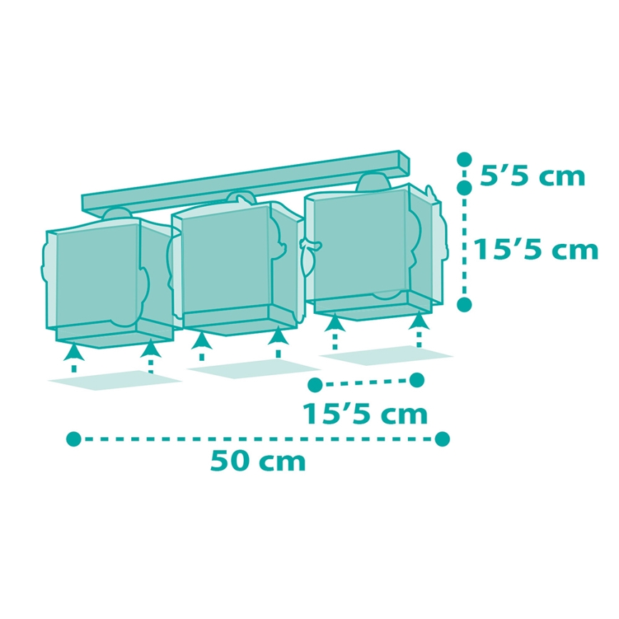 Dalber 63443 - Takbelysning för barn MERMAIDS 3xE27/60W/230V