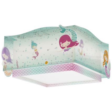Dalber 63446 - Takbelysning för barn MERMAIDS 2xE27/60W/230V