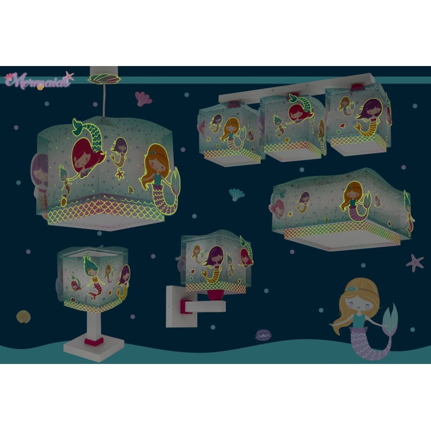 Dalber 63449 - Väggbelysning för barn MERMAIDS 1xE27/60W/230V