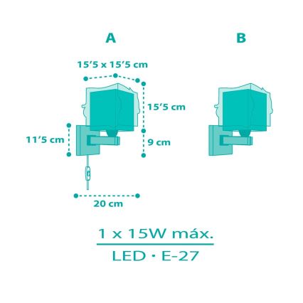 Dalber 63449 - Väggbelysning för barn MERMAIDS 1xE27/60W/230V