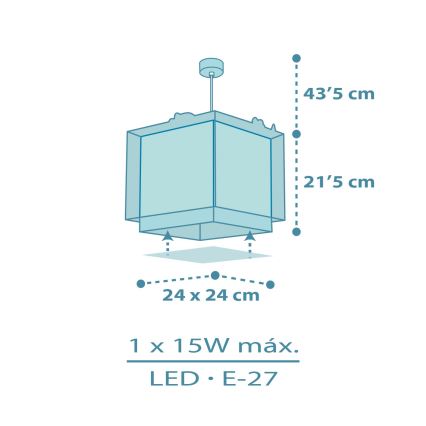 Dalber 63452 - Taklampa för barn BABY DINOS 1xE27/15W/230V flerfärgad