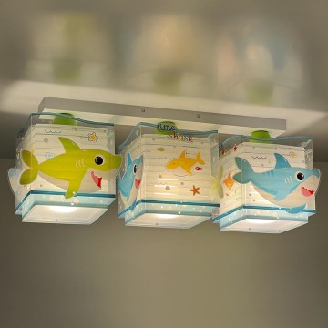 Dalber 63473 - Takbelysning för barn BABY SHARK 3xE27/60W/230V