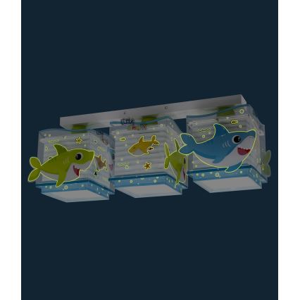 Dalber 63473 - Takbelysning för barn BABY SHARK 3xE27/60W/230V