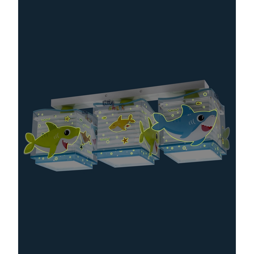 Dalber 63473 - Takbelysning för barn BABY SHARK 3xE27/60W/230V