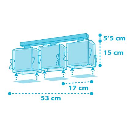 Dalber 63473 - Takbelysning för barn BABY SHARK 3xE27/60W/230V