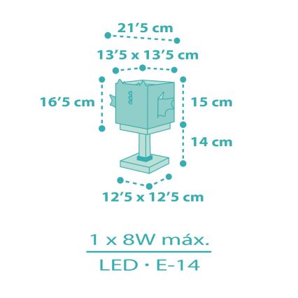Dalber 64381 - Lampa för barn LITTLE DRAGON 1xE14/8W/230V
