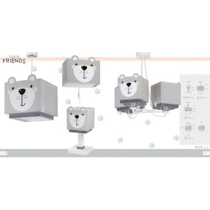 Dalber 64578 - Väggbelysning Barnrum LITTLE TEDDY 1xE27/60W/230V