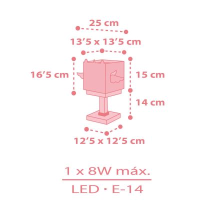 Dalber 64591 - Lampa för barn LITTLE UNICORN 1xE14/8W/230V