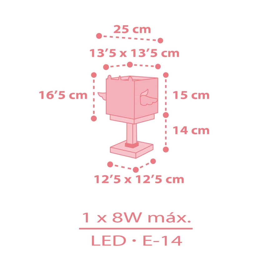 Dalber 64591 - Lampa för barn LITTLE UNICORN 1xE14/8W/230V