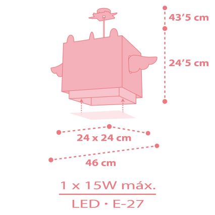 Dalber 64592 - Ljuskrona för barn LITTLE UNICORN 1xE27/15W/230V