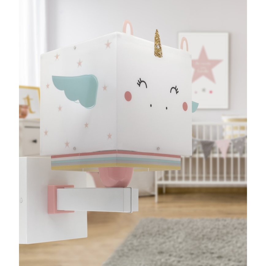 Dalber 64599 - Väggbelysning för barn LITTLE UNICORN 1xE27/15W/230V